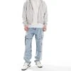 Hollister Baggy Carpenter Jean With Pocket Detail In Light Stone Wash For Men