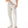 Hollister Linen Loose Fit Pull On Trouser In Beige For Men