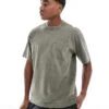 Hollister Short Sleeve Boxy T-shirt In Washed Khaki For Men