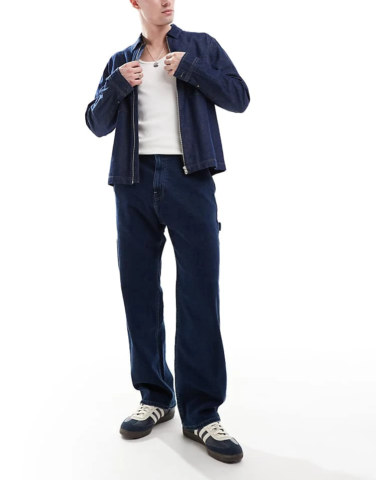 Hollister Baggy Carpenter Jean In Dark Denim For Men Dark Wash - Image 6