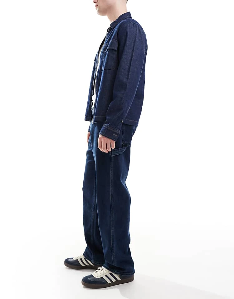 Hollister Baggy Carpenter Jean In Dark Denim For Men Dark Wash - Image 2