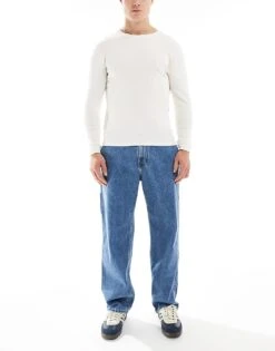 Hollister Loose Carpenter Jean In Light Blue Wash For Men Dusty Blue