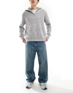 Hollister Super Baggy Jean In Medium Blue Wash For Men