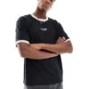 Hollister Boxy High Neck Logo T-shirt With Contrast Binding In Black For Men