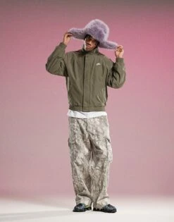 Hollister High Waist Super Baggy Cargo Trouser In Rock Camo For Men Camo Print